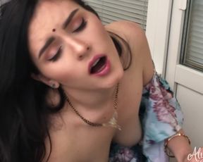 Indian Desi Bhabhi gets Fucked & Creampied in Balcony by Devar - IMWF