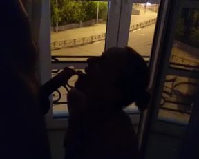 Hotel Slut Sucks Cock at Night