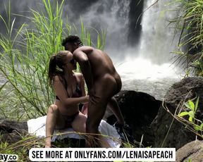 Lena Paul fucking by a waterfall