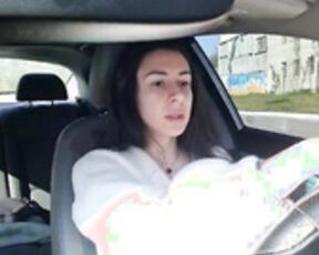 GroaningJute Public Boobs Show In car