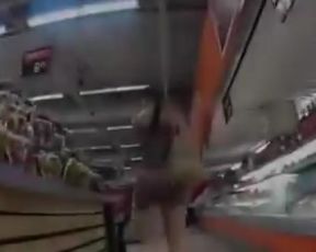 ass walking in shop