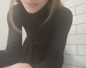 Cute Teen Strips in Bathroom