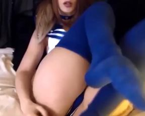 Hot Busty Blonde Ṡailor Ĝirl Fingerz & Toy Fuckz Pussy