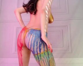 mightyemelia nude body paint dancing