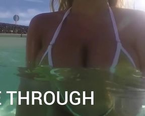 Bikini girls in pool