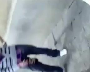 Group teasing on the street - real amateurs