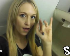 GingerBanks Airplane Bathroom Public Masturbation