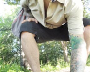 420 outdoor strip, almost caught with buttplug