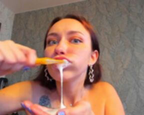 aloha_party brushing teeth with cum January 14, 2022
