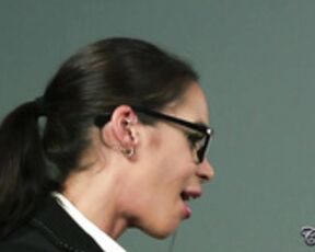 Heavy cumshot on office